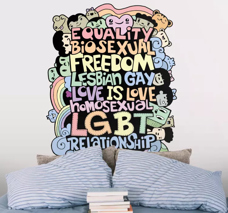 Ruční kreslení jmen nálepky na zeď lgbt - TenStickers