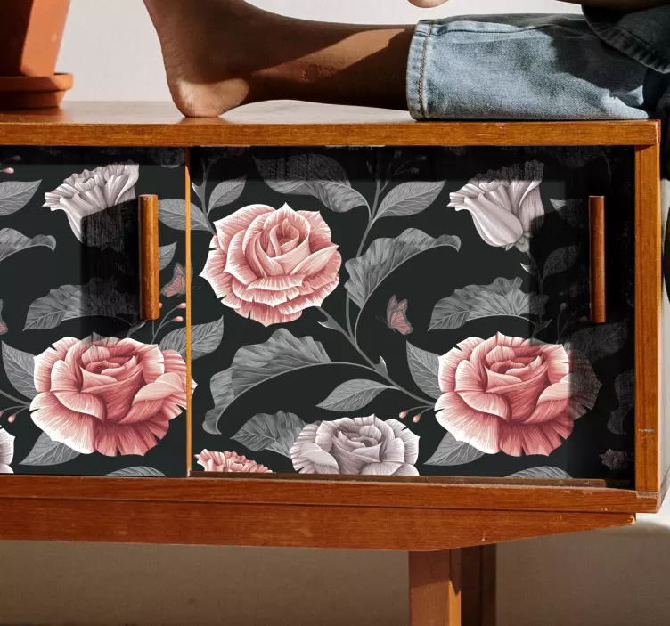 Růže vzor notebook nálepka - TenStickers