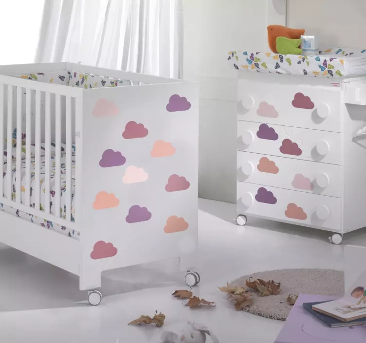 Růžové tóny kolekce cloud samolepky - TenStickers