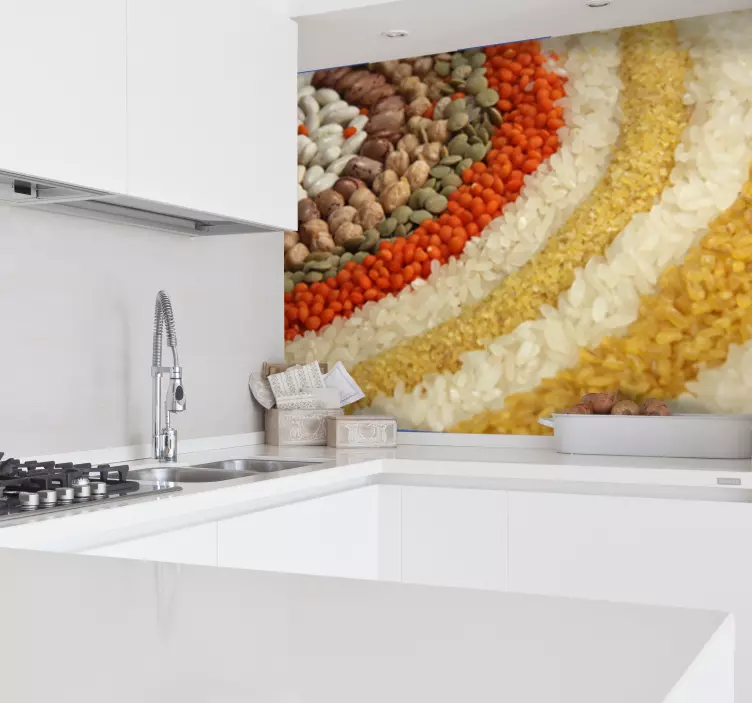 Rýže fazole a čočka fotografování nástěnná malba - TenStickers