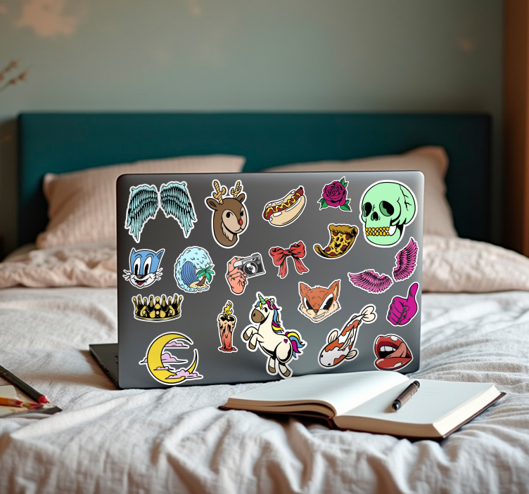 Sada náhodných návrhů Nálepka na laptop - TenStickers