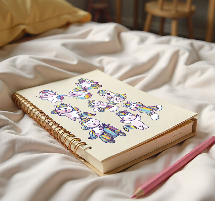 Sada návrhů jednorožce vzdělávací samolepka - TenStickers