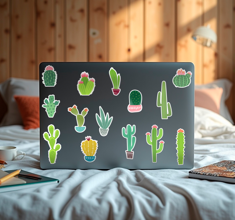 Sada návrhů kaktusů Nálepka na laptop - TenStickers