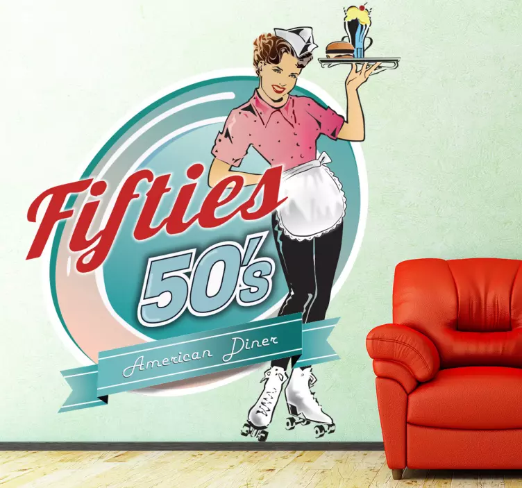 Samolepka americká servírka - TenStickers