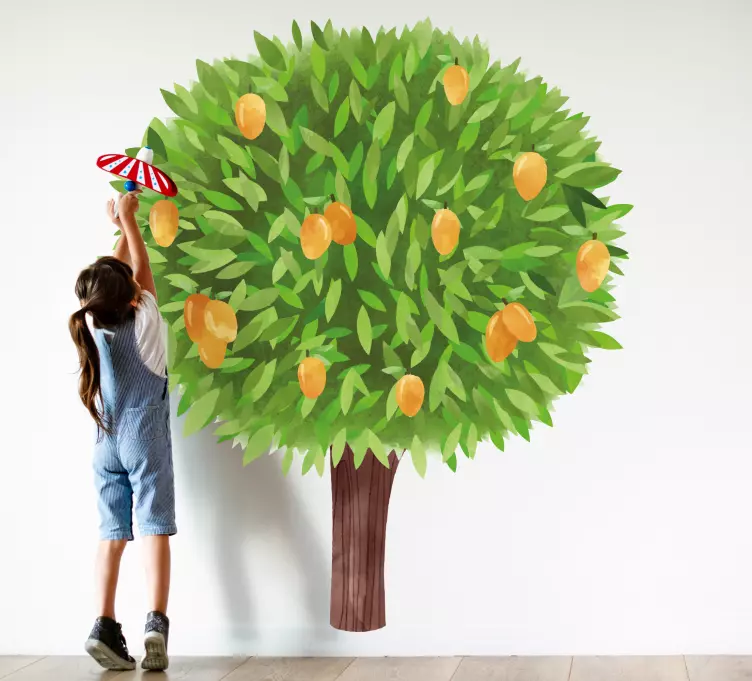 Akvarel malované strom samolepky jídelna - TenStickers