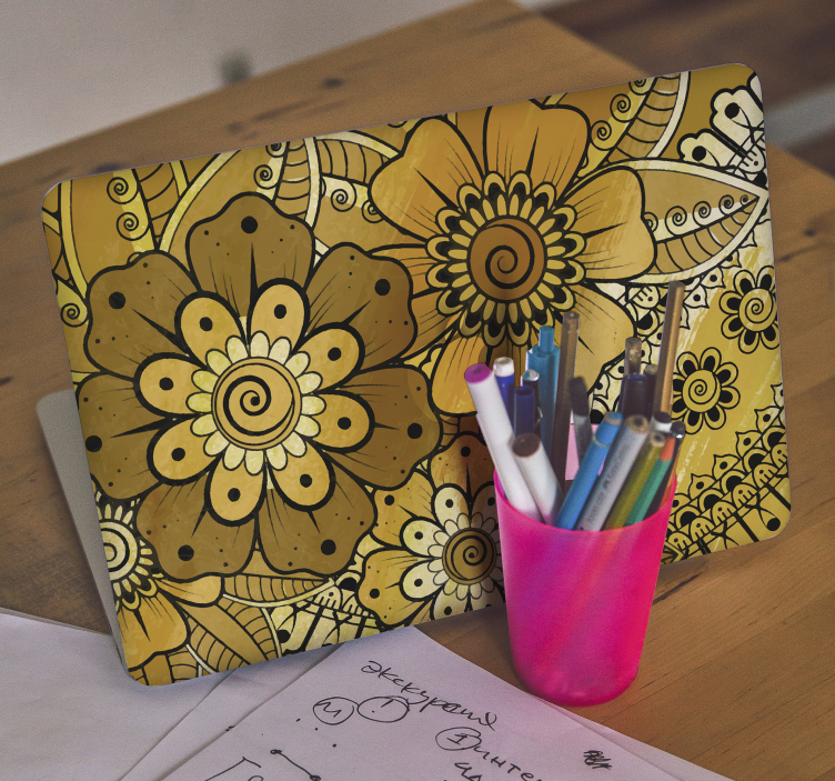 Samolepka na notebook jasný botanický motiv - TenStickers