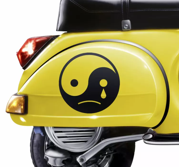 Unikátní vinylový jin jang smutný obtisek motocyklu - TenStickers