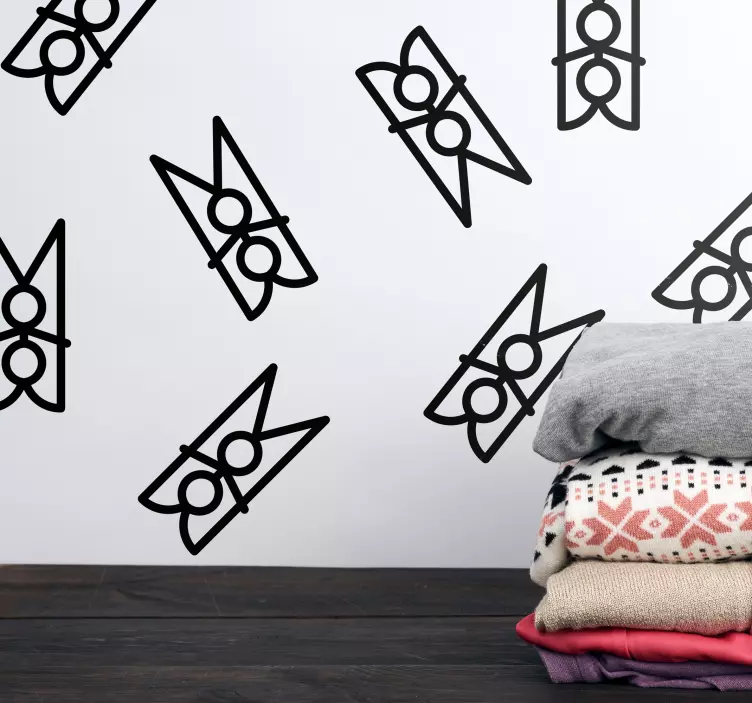 Samolepka na výlohy minimalistická prádlo klipsa - TenStickers