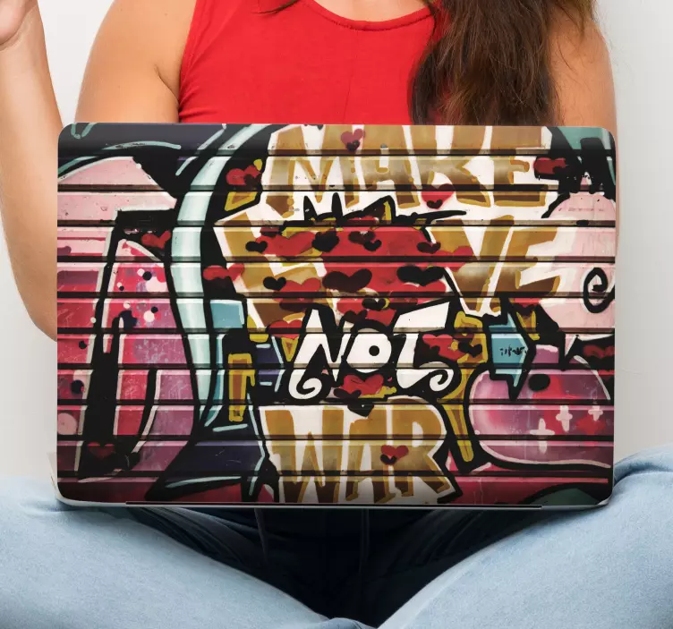 Graffiti městská zeď laptop kůže - TenStickers