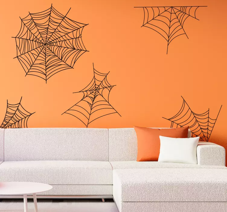 Děsivé pavučiny halloween samolepky - TenStickers