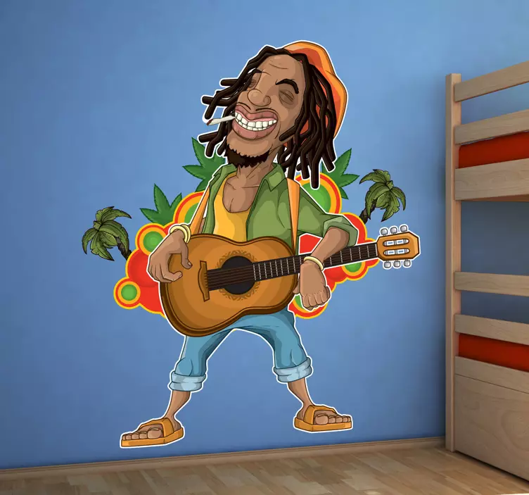 Samolepka na zeď rastafari bob marley - TenStickers