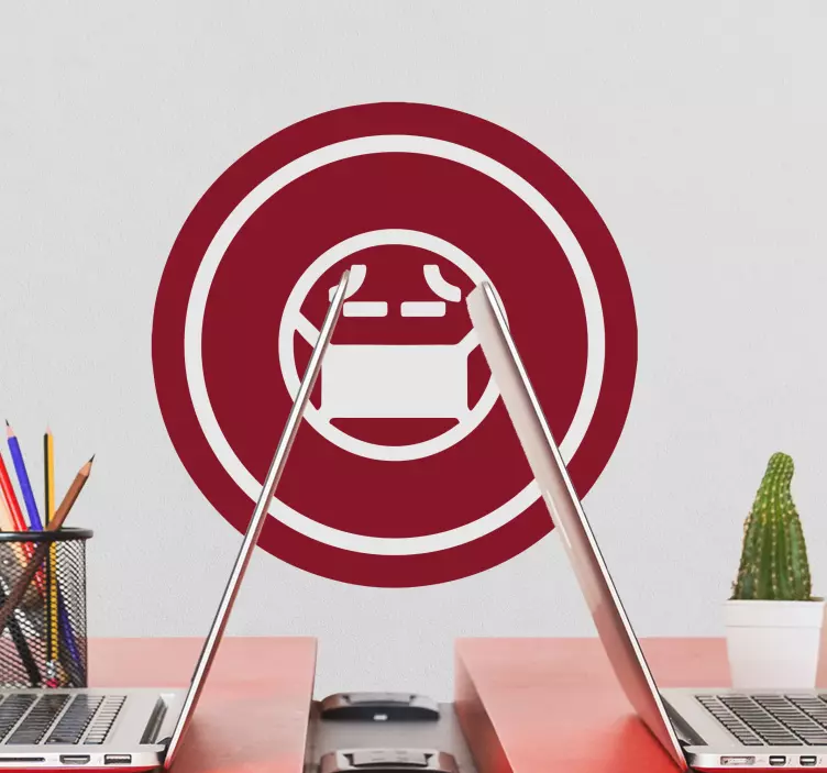 štítek s varovnou ikonou obličejové masky - TenStickers