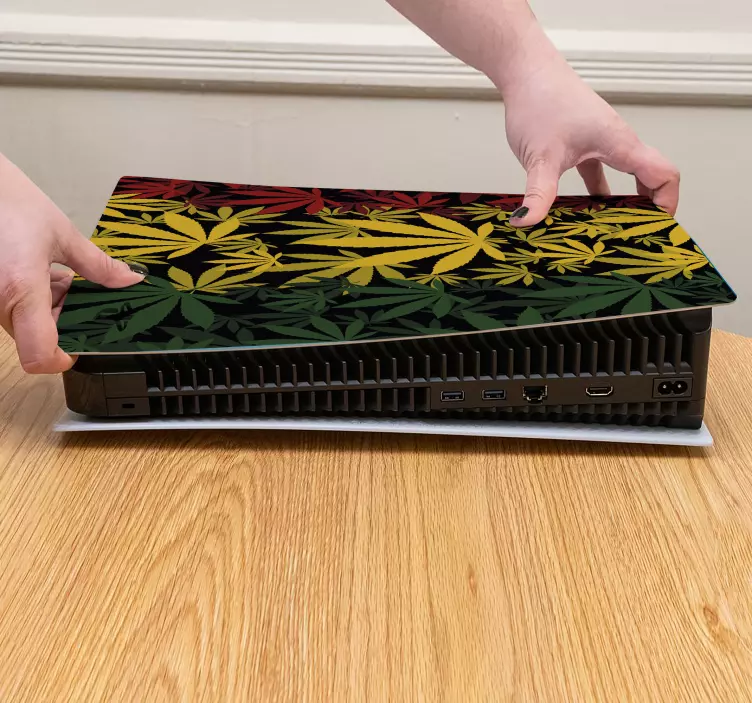 Samolepka ps5 s designem listů - TenStickers