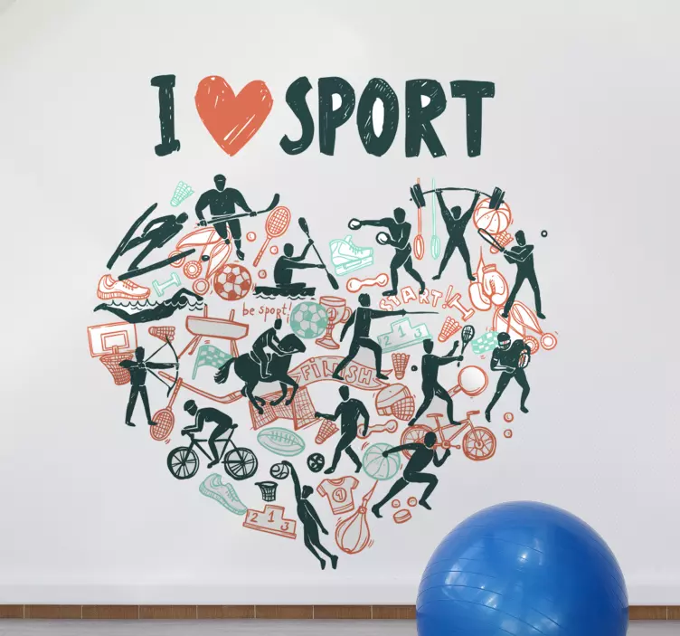 Samolepka sportu miluji sport - TenStickers