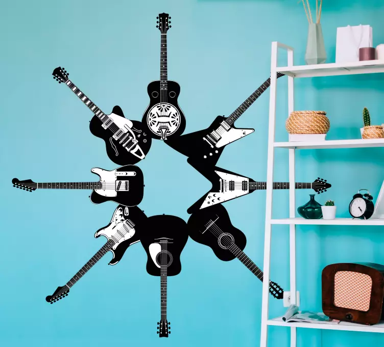 Samolepky kytary v kruhu - TenStickers