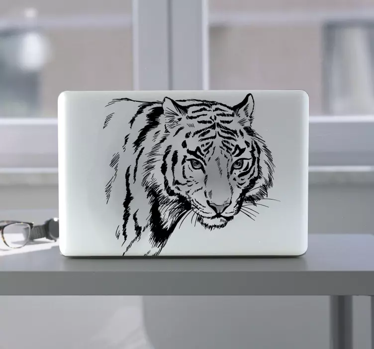 Vinylové skiny laptopu bílý tygr - TenStickers