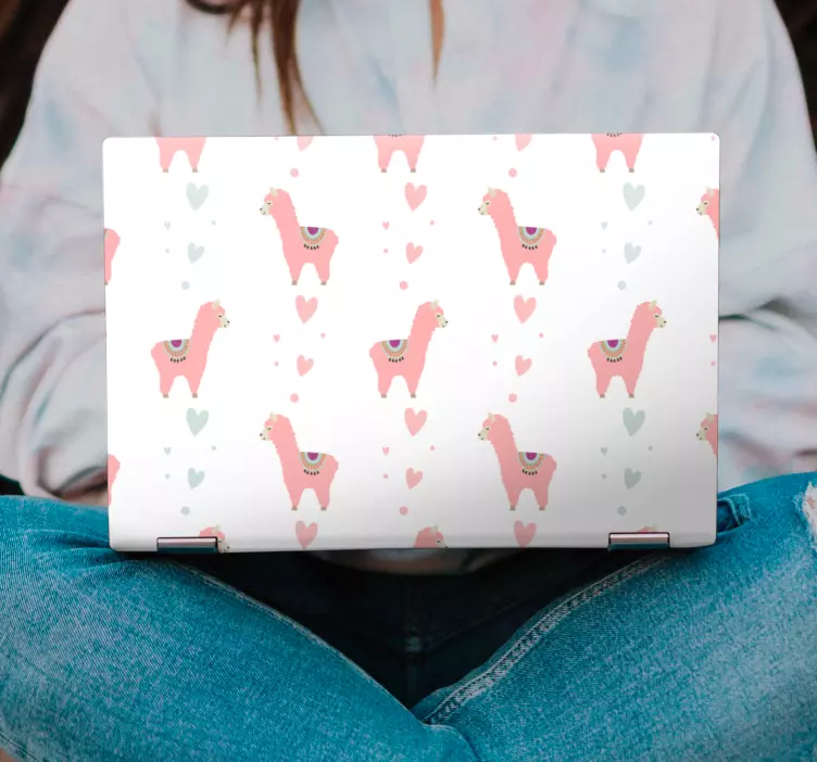 Růžové lama vzory pro notebooky - TenStickers
