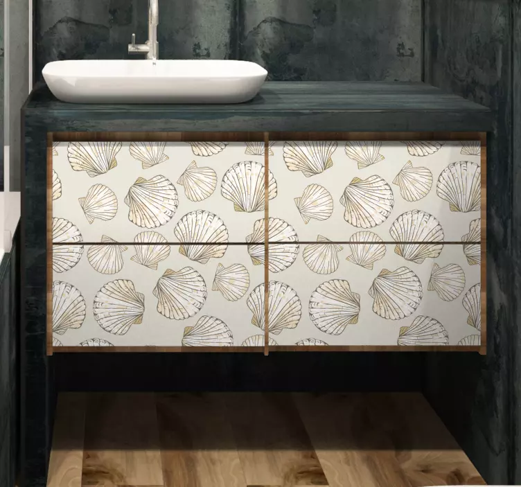 Samolepka na nábytek s malými a velkými mušlemi - TenStickers