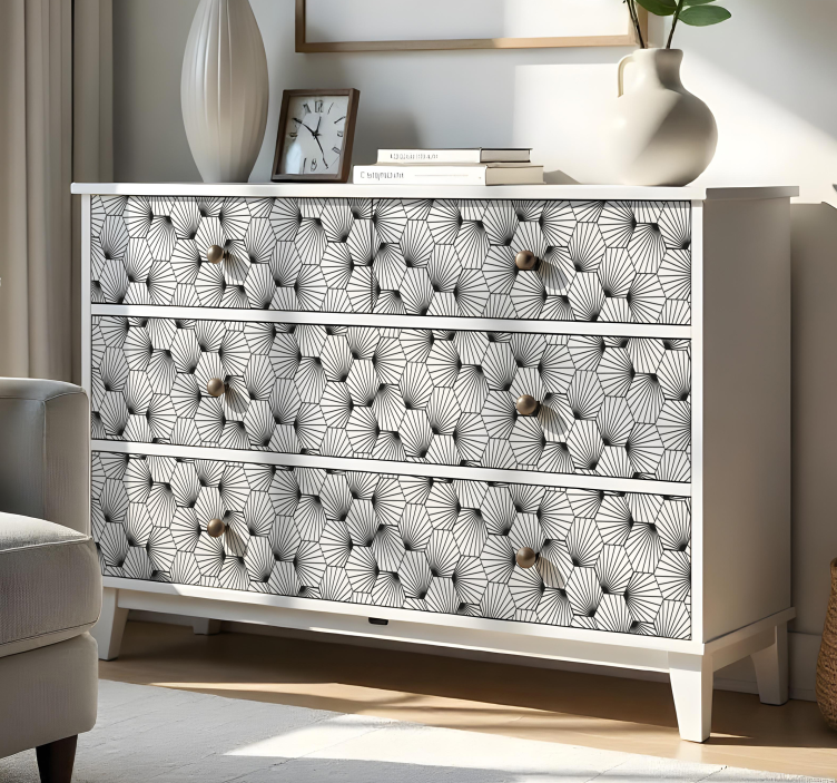 šestihranný vzor s čarami Nábytek nálepka - TenStickers