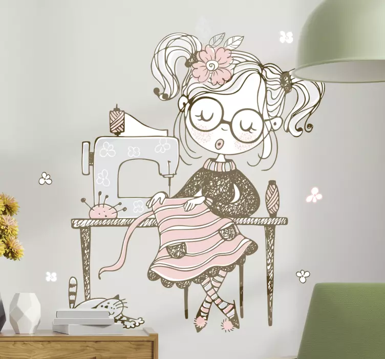 šicí sada ilustrace nálepka - TenStickers