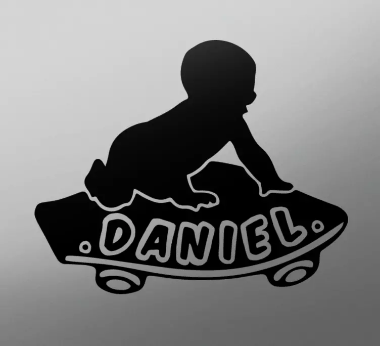 Skateboard babyboy dítě na palubě štítku - TenStickers
