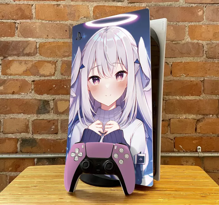 Anime dívka playstation 5 samolepek - TenStickers