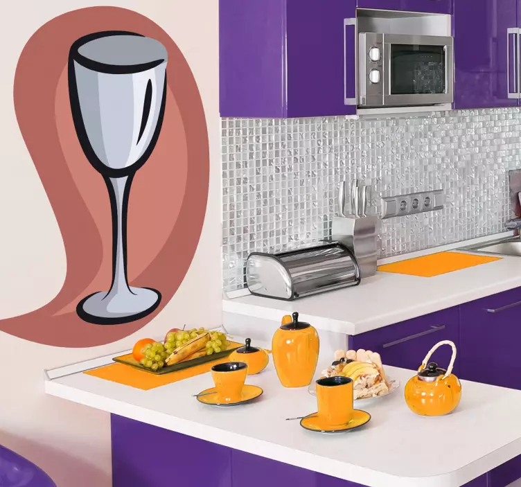 Sklenice na víno ilustrace nálepka na zeď - TenStickers