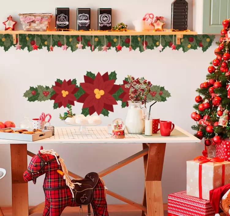 Slavnostní motiv vánoční hvězdy samolepka události - TenStickers