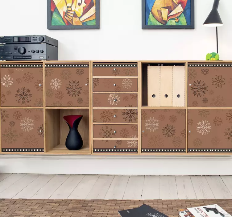 Nálepka nábytek vzor sněhové vločky - TenStickers