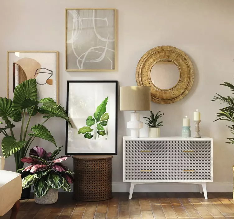 Moderní listový vzor Nábytek nálepka - TenStickers