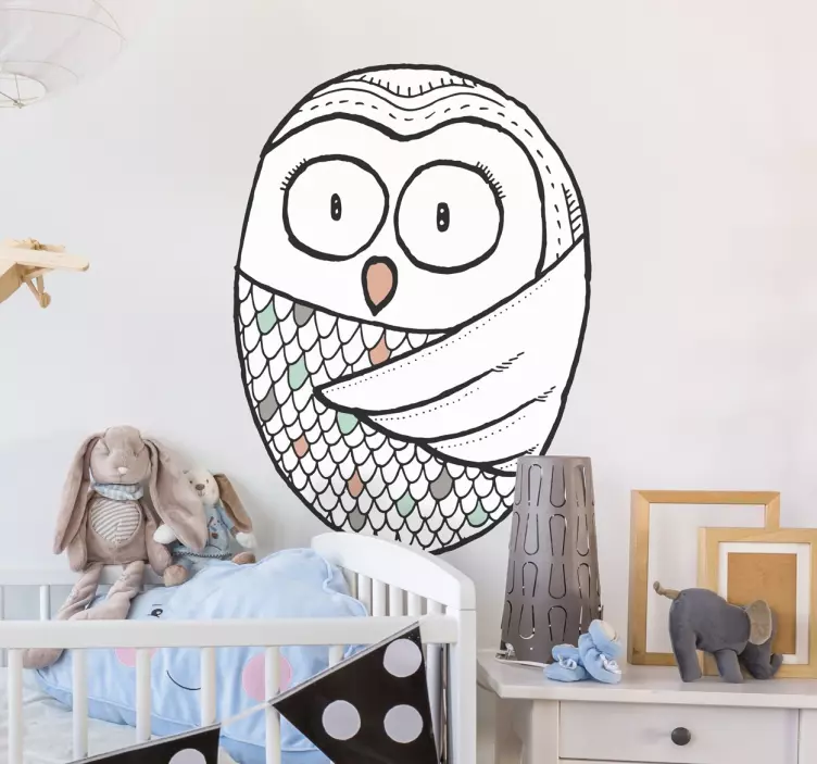 Sova ilustrace nálepka - TenStickers