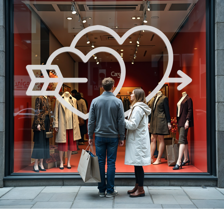 Srdce a šíp samolepka svatého Valentýna - TenStickers