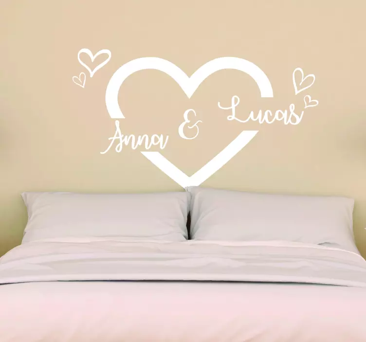 Srdce se jmény valentýn nálepka - TenStickers