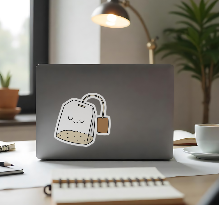 šťastný čajový sáček Nálepka na laptop - TenStickers