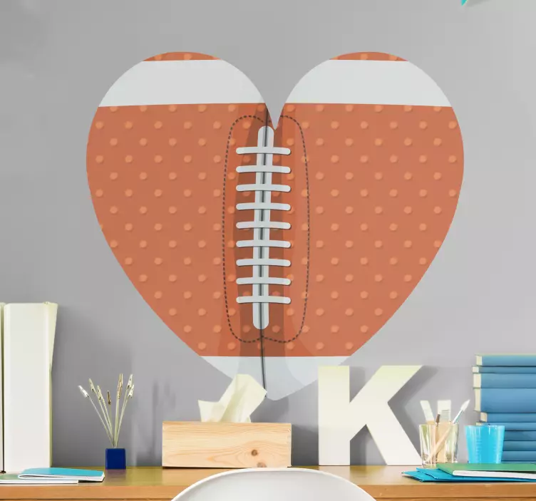 Rugby heart rugby wall sticker - TenStickers