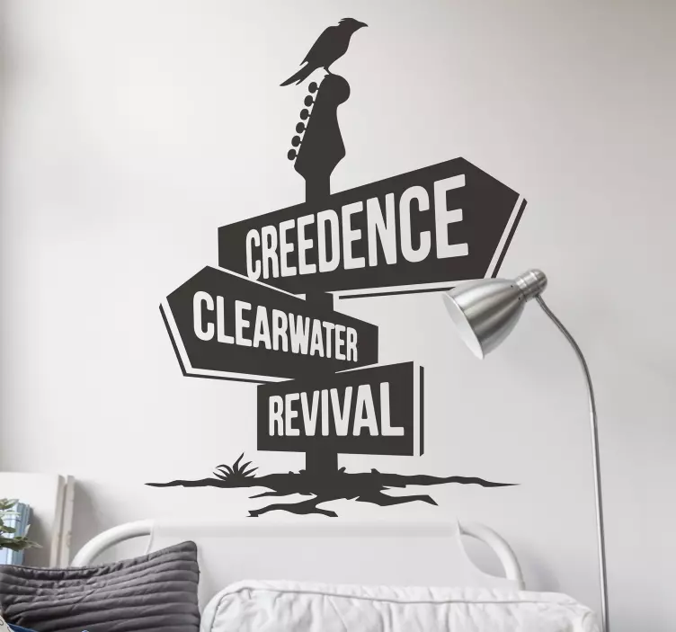 Stožárová kytara s nálepkou rocková skupina rock - TenStickers