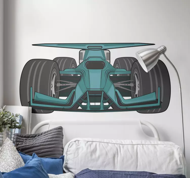 Stylové závodní auto nálepka motorem - TenStickers