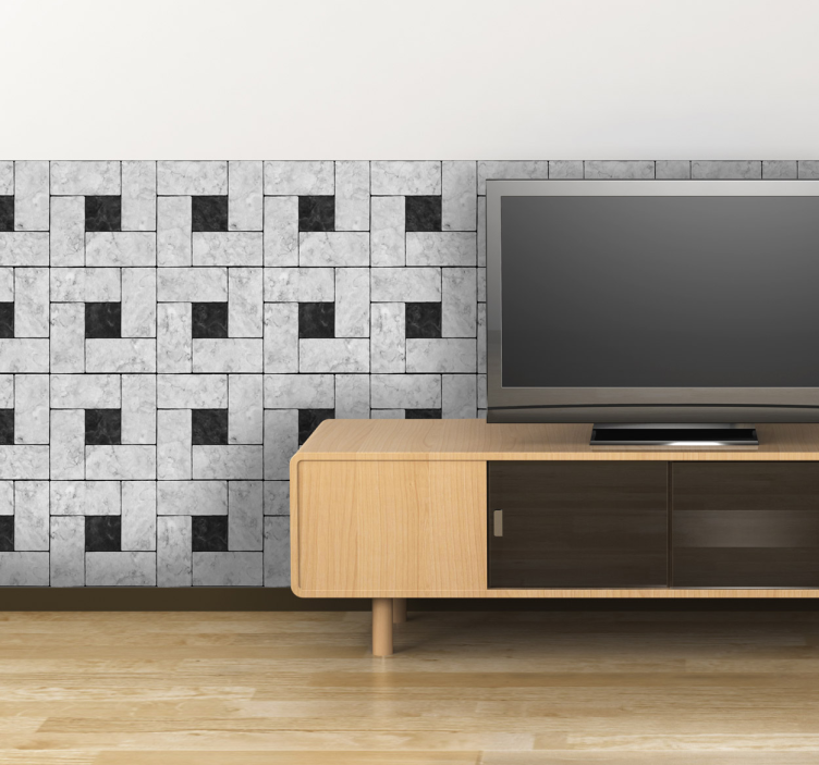 Texturovaný geometrický vzor samolepka obývacího pokoje - TenStickers