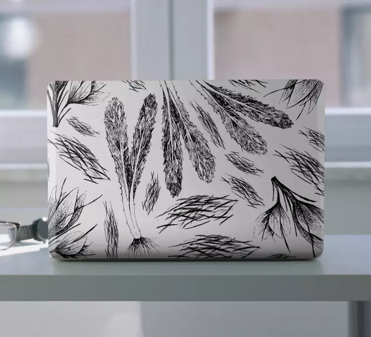 Sušené květiny ručně tažené kůže notebooku - TenStickers