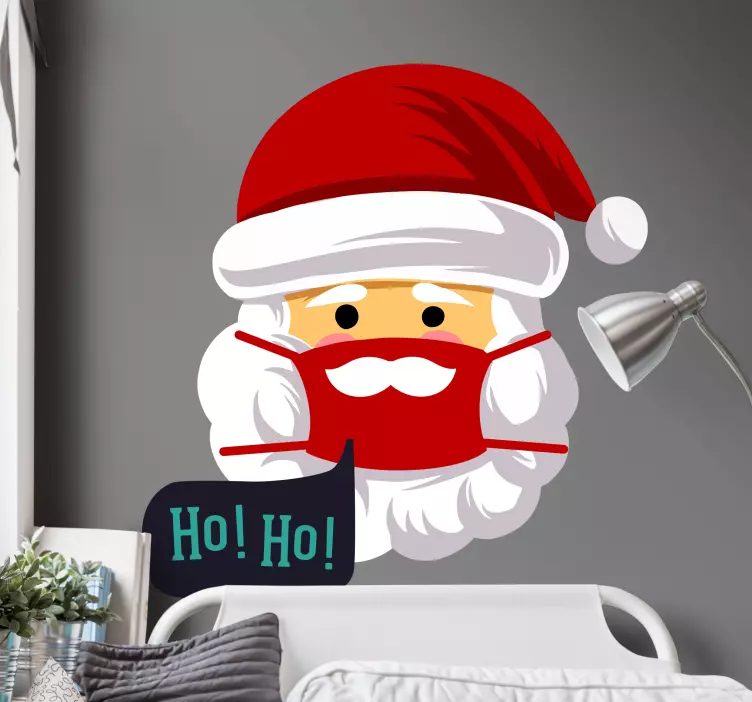 Sváteční kresba santy Vánoční nálepka - TenStickers