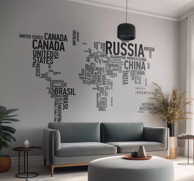 Světová mapová nálepka - TenStickers