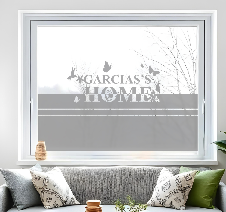 Text s rostlinami samolepka na okno - TenStickers