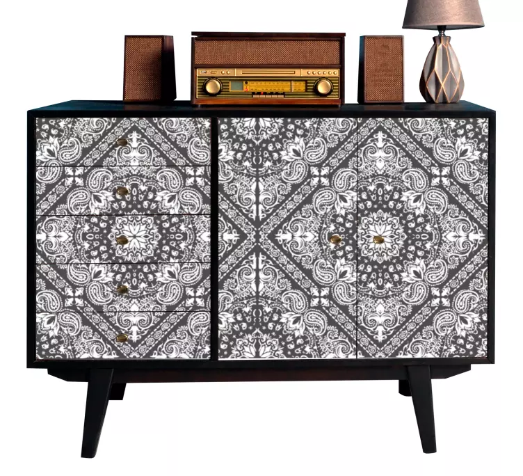 Obtisk trojúhelníkového černého šátku - TenStickers