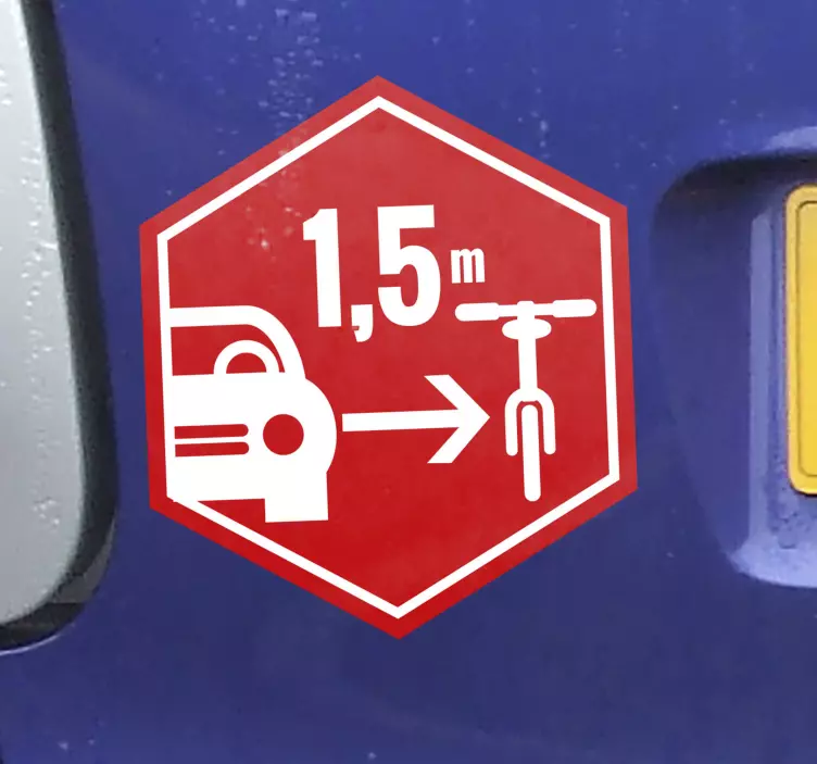 Respekt k nálepce auta s šestihranným cyklistem - TenStickers
