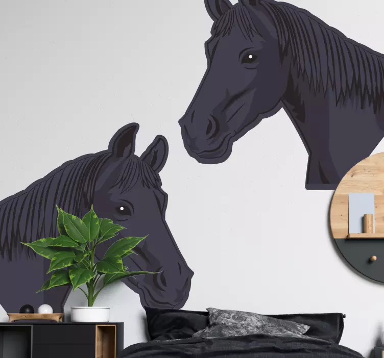 Umělecké dílo koňské hlavy samolepka divokým zvířetem - TenStickers