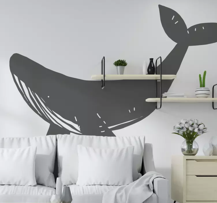 Nálepka na zeď uni color whale sailor fish - TenStickers