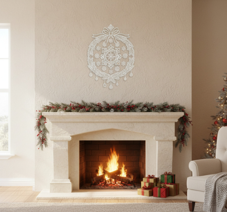 Vánoční nálepka bílé okno - TenStickers