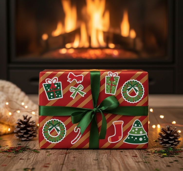 Vánoční nálepka klasické vánoční prvky - TenStickers