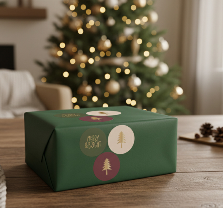 Vánoční nálepka s klasickým svátečním vzorem - TenStickers