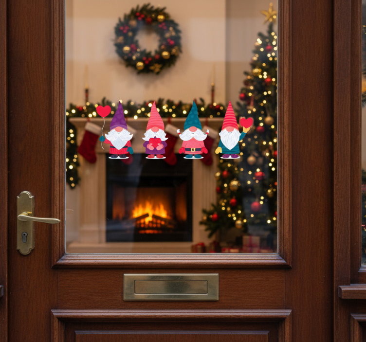 Vánoční nálepka sněhuláčků od santa klause - TenStickers